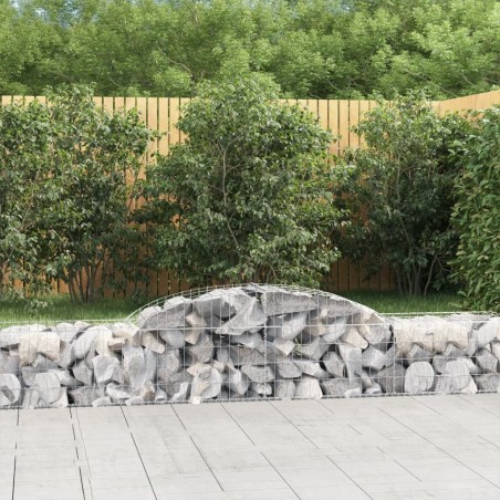 Paniers à gabions arqués 5 pcs 300x50x40/60 cm fer galvanisé 