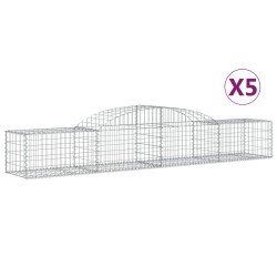 Paniers à gabions arqués 5 pcs 300x50x40/60 cm fer galvanisé 