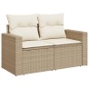 Salon de jardin avec coussins 5 pcs beige résine tressée 