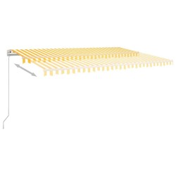 Auvent manuel rétractable 500x350 cm Jaune et blanc 