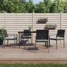 Ensemble à manger de jardin 5 pcs coussins résine tressée acier 