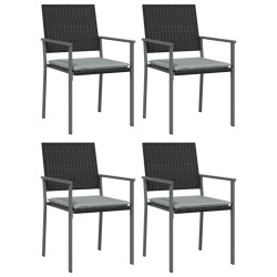 Ensemble à manger de jardin 5 pcs coussins résine tressée acier 