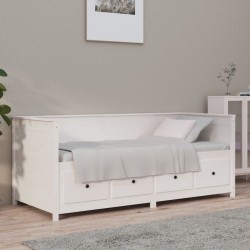Lit de jour sans matelas blanc 75x190 cm bois de pin massif 