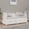 Lit de jour sans matelas blanc 75x190 cm bois de pin massif 