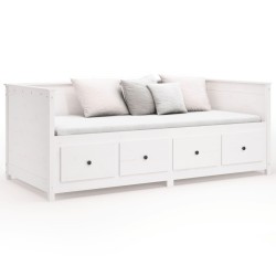 Lit de jour sans matelas blanc 75x190 cm bois de pin massif 