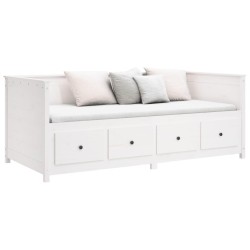 Lit de jour sans matelas blanc 75x190 cm bois de pin massif 