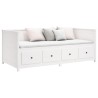Lit de jour sans matelas blanc 75x190 cm bois de pin massif 