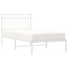 Cadre de lit métal sans matelas avec tête de lit blanc 90x200cm 