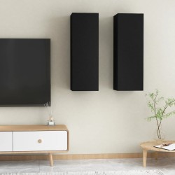 Meubles TV 2 pcs Noir 30,5x30x90 cm Bois d’ingénierie 