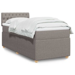 Sommier à lattes de lit avec matelas Taupe 90x190 cm Tissu 