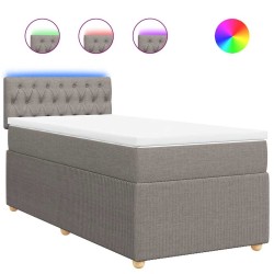Sommier à lattes de lit avec matelas Taupe 90x190 cm Tissu 