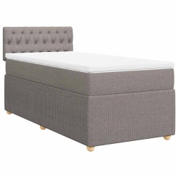 Sommier à lattes de lit avec matelas Taupe 90x190 cm Tissu 