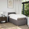 Sommier à lattes de lit avec matelas Taupe 90x190 cm Tissu 