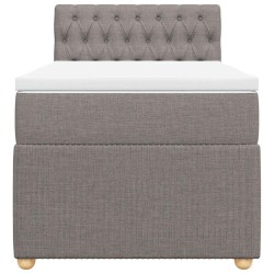 Sommier à lattes de lit avec matelas Taupe 90x190 cm Tissu 