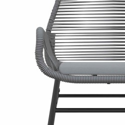 Ensemble à manger jardin coussins 5 pcs gris poly rotin verre 