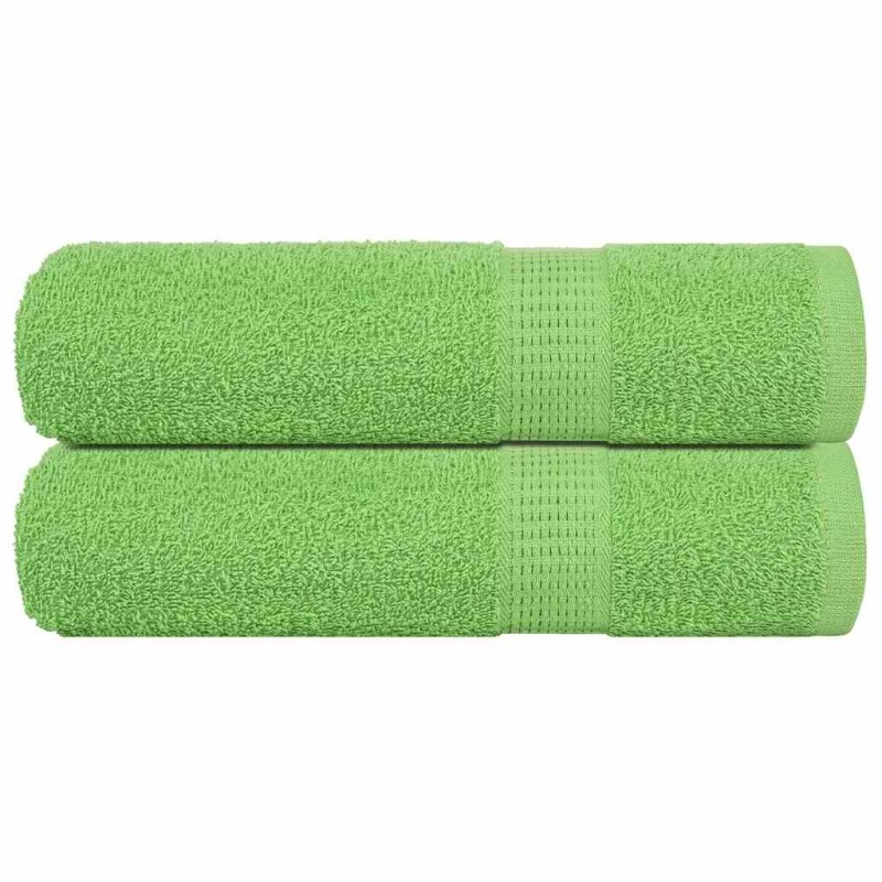 Serviettes de bain 2pcs vert pomme 100x150cm 360g/m² 100% coton 