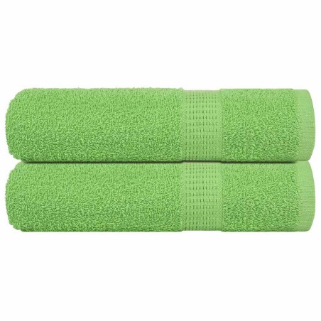 Serviettes de bain 2pcs vert pomme 100x150cm 360g/m² 100% coton 