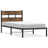 Cadre de lit en métal sans matelas chêne fumé 107x203 cm 