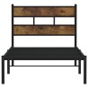 Cadre de lit en métal sans matelas chêne fumé 107x203 cm 