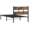 Cadre de lit en métal sans matelas chêne fumé 107x203 cm 