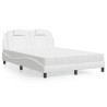 Lit avec matelas blanc 140x200 cm similicuir 