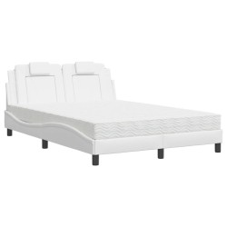Lit avec matelas blanc 140x200 cm similicuir 
