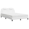 Lit avec matelas blanc 140x200 cm similicuir 