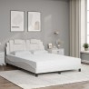 Lit avec matelas blanc 140x200 cm similicuir 