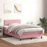 Sommier à lattes de lit avec matelas rose 120x220 cm velours 