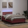 Sommier à lattes de lit avec matelas rose 120x220 cm velours 