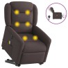 Fauteuil inclinable de massage électrique Marron foncé Tissu 