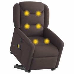 Fauteuil inclinable de massage électrique Marron foncé Tissu 