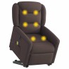 Fauteuil inclinable de massage électrique Marron foncé Tissu 