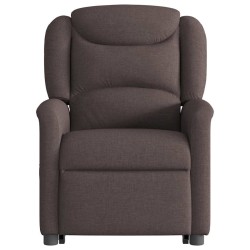 Fauteuil inclinable de massage électrique Marron foncé Tissu 