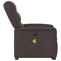 Fauteuil inclinable de massage électrique Marron foncé Tissu 