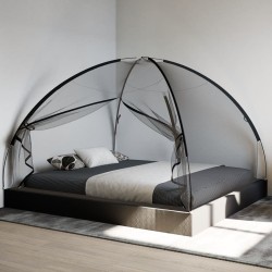 Moustiquaire mongole avec portes 220 maille noir 200x180x135 cm 
