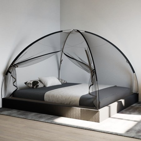 Moustiquaire mongole avec portes 220 maille noir 200x180x135 cm 