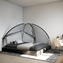 Moustiquaire mongole avec portes 220 maille noir 200x180x135 cm 
