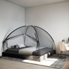 Moustiquaire mongole avec portes 220 maille noir 200x180x135 cm 