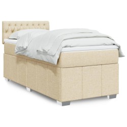 Sommier à lattes de lit avec matelas Crème 100x200 cm Tissu 