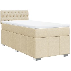Sommier à lattes de lit avec matelas Crème 100x200 cm Tissu 