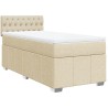 Sommier à lattes de lit avec matelas Crème 100x200 cm Tissu 