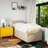 Sommier à lattes de lit avec matelas Crème 100x200 cm Tissu 