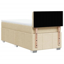 Sommier à lattes de lit avec matelas Crème 100x200 cm Tissu 