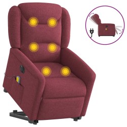 Fauteuil inclinable de massage électrique Rouge bordeaux Tissu 