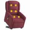 Fauteuil inclinable de massage électrique Rouge bordeaux Tissu 