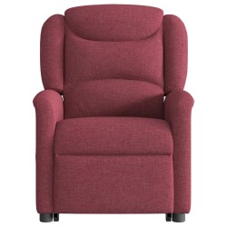 Fauteuil inclinable de massage électrique Rouge bordeaux Tissu 