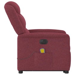 Fauteuil inclinable de massage électrique Rouge bordeaux Tissu 