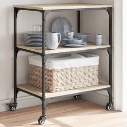 Chariot de cuisine chêne sonoma 60x41x76 cm bois d'ingénierie 