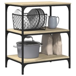 Chariot de cuisine chêne sonoma 60x41x76 cm bois d'ingénierie 